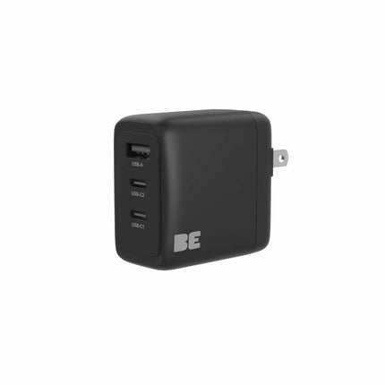 Wall Charger 3 Port 65W PD 2USB-C & USB-A Black Matt