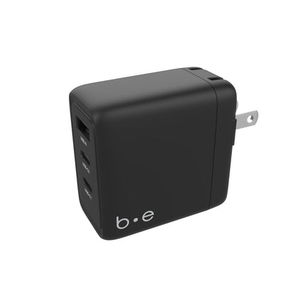 Wall Charger 3 Port 65W PD 2USB-C & USB-A Black Matt