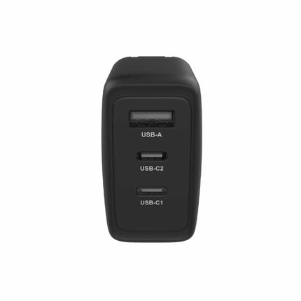 Wall Charger 3 Port 65W PD 2USB-C & USB-A Black Matt