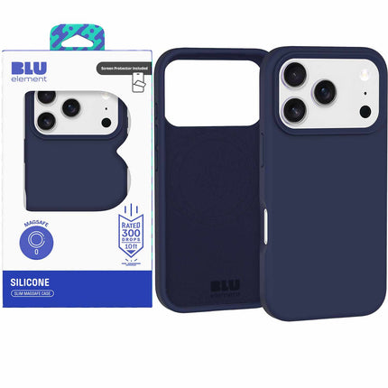 Silicone MagSasfe Case WITH Screen Protector iPhone 17 Pro Max Navy