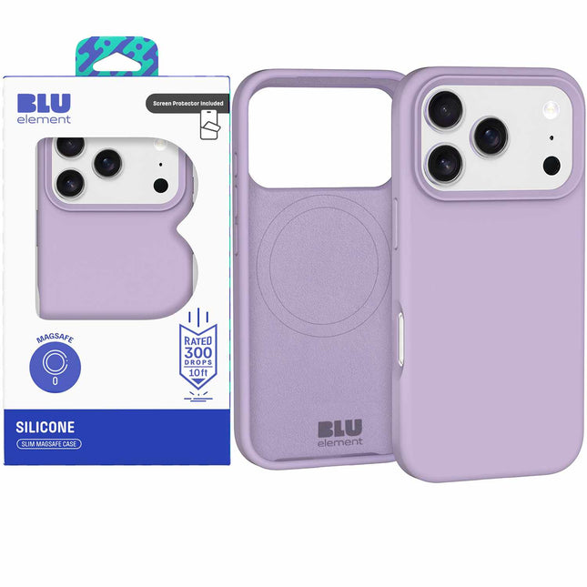 Silicone MagSasfe Case WITH Screen Protector iPhone 17 Pro Max Lavender