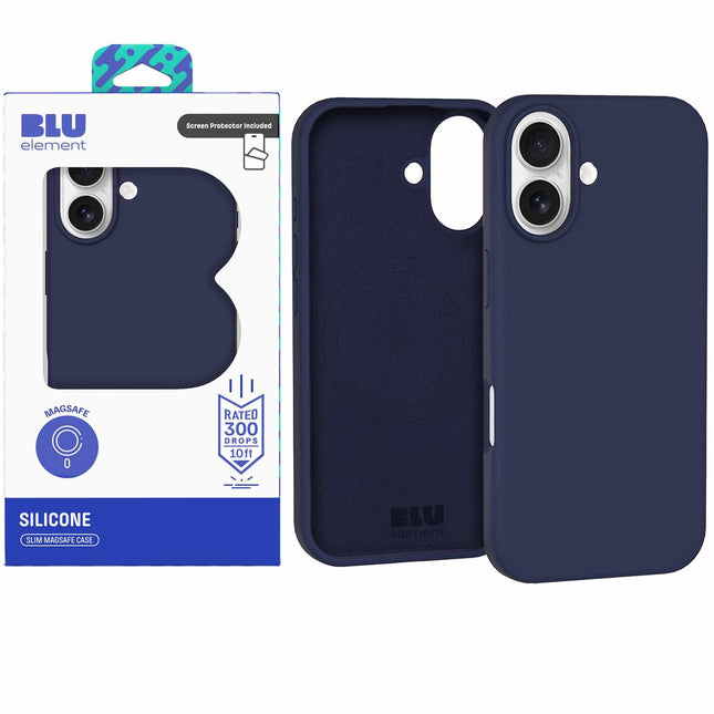 Silicone MagSasfe Case WITH Screen Protector iPhone 17 Navy