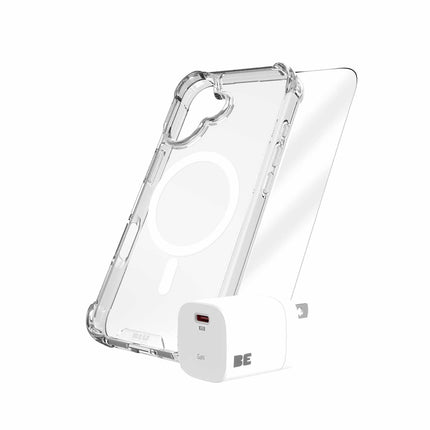 3-PACK TOTAL PROTECTION MagSafe Bundle (CASE GLASS CHARGER) iPhone 17 Clear