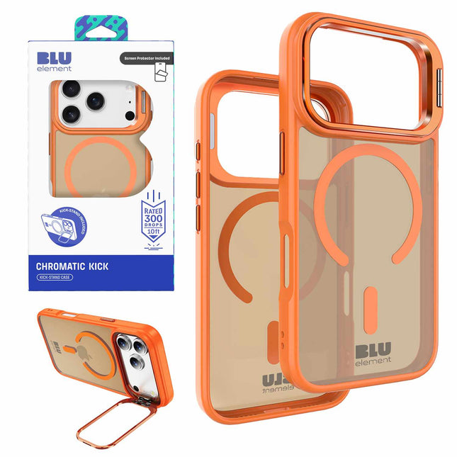 Chromatic Kick MagSafe Case WITH Screen Protector iPhone 17 Pro Max Orange