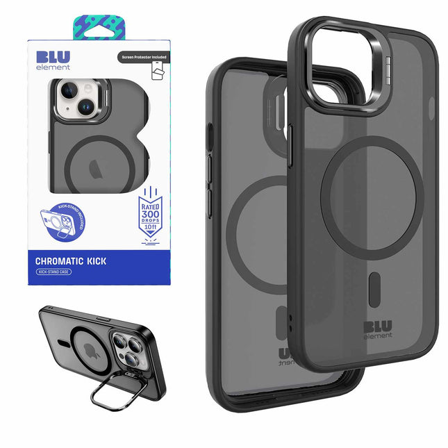 Chromatic Kick WITH Screen Protector FOR iPhone 16E/14/13 - BLACK Black