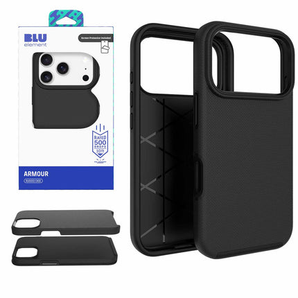 Armour Rugged WITH Screen Protector FOR iPhone 17 Pro - BLACK Black