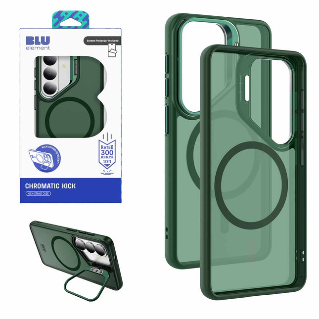 Chromatic Kick w/Magnets Case WITH Screen Protector for S26 Sage Green