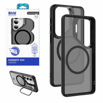 Chromatic Kick w/Magnets Case WITH Screen Protector for S26+ Black