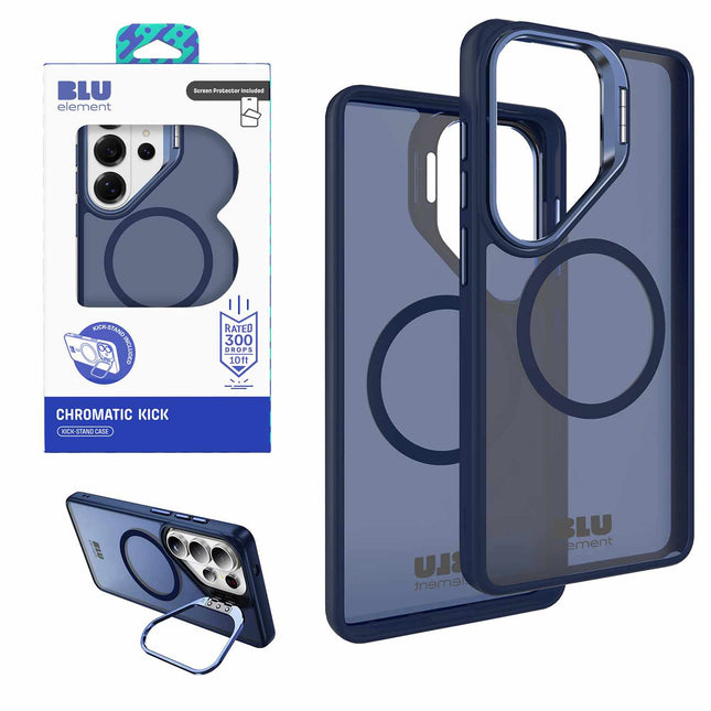 Chromatic Kick w/Magnets Case WITH Screen Protector for S26 Ultra Navy