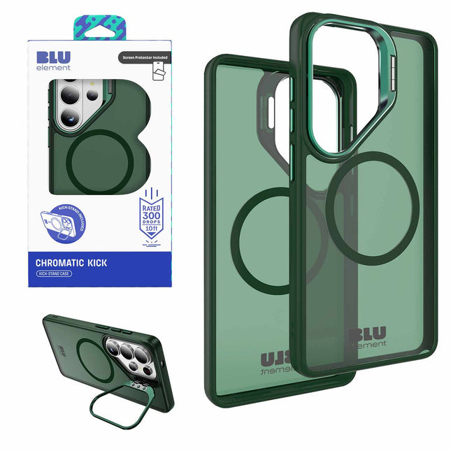 Chromatic Kick w/Magnets Case WITH Screen Protector for S26 Ultra Sage Green
